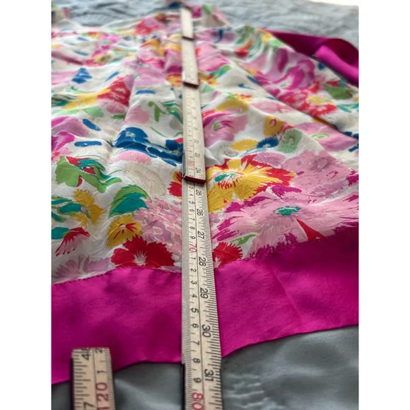 Johnny Was NWT Floral Midi Dress Pink White Embroidered Beaded Size M - Picture 16 of 16